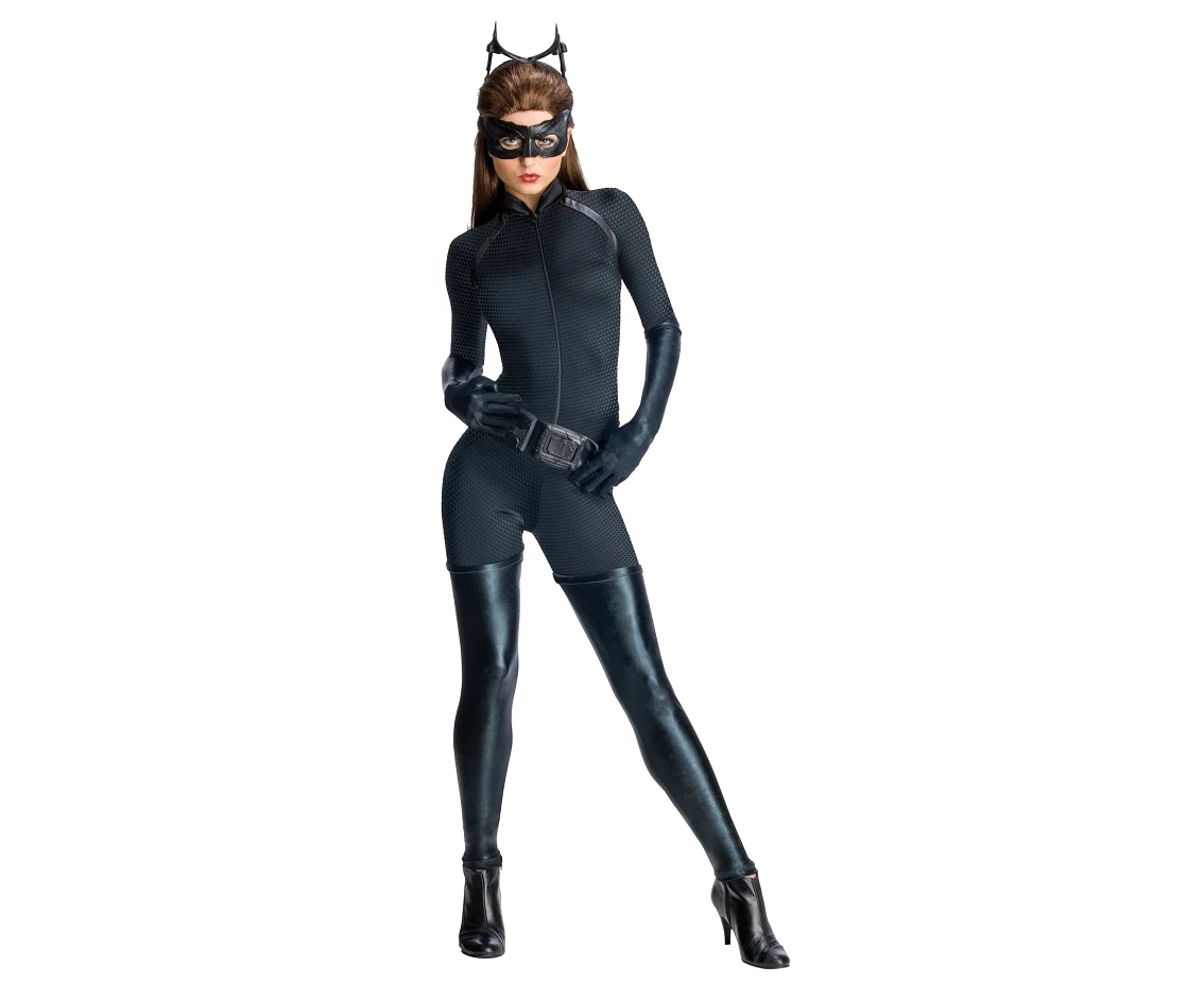 Includes: Catwoman jumpsuit, boot tops, moulded eye mask and moulded belt